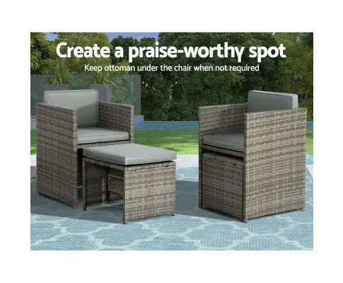 11 PCS Outdoor Dining Set Table Chairs Patio Lounge Setting Furniture