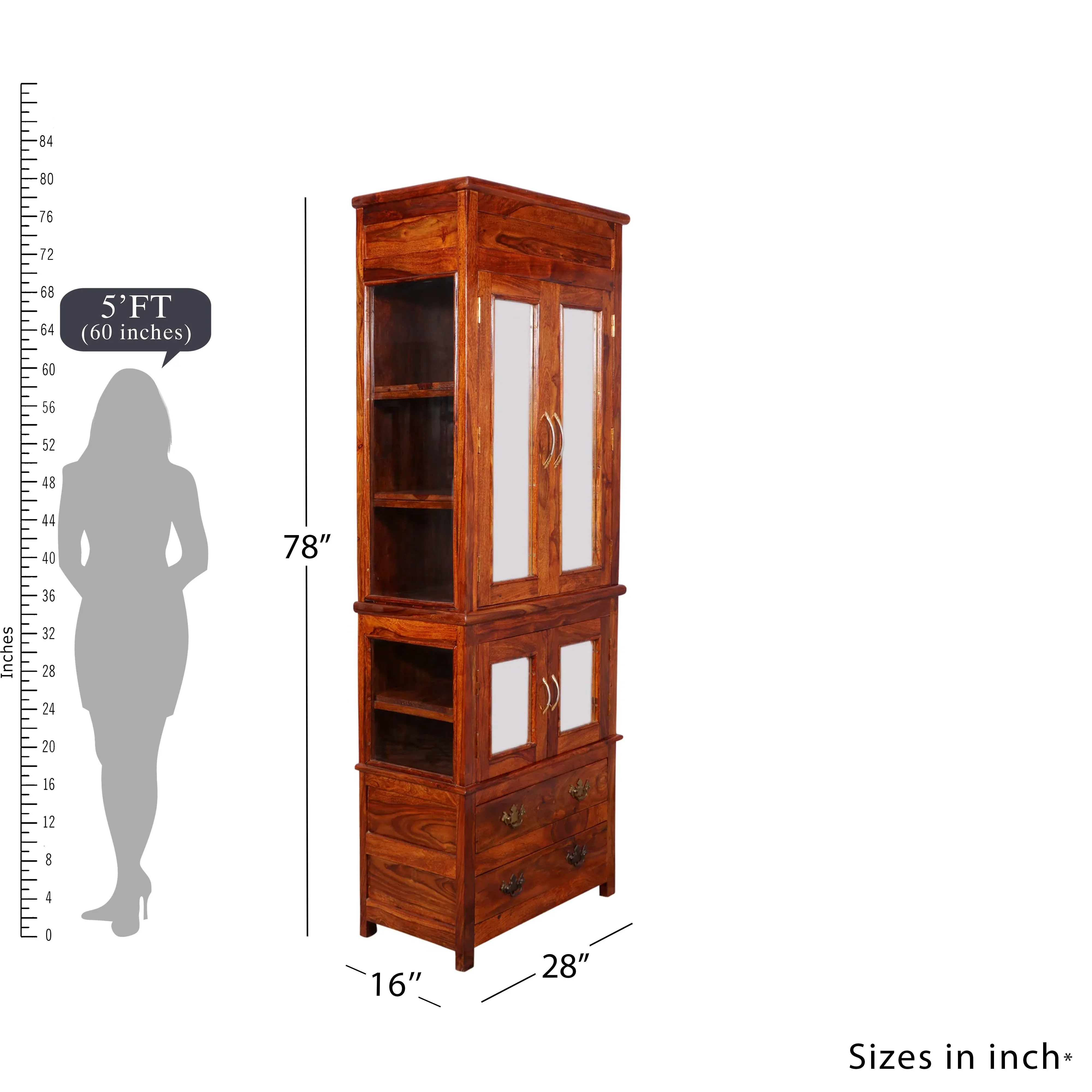3-Part With 2-Drawers Wardrobe