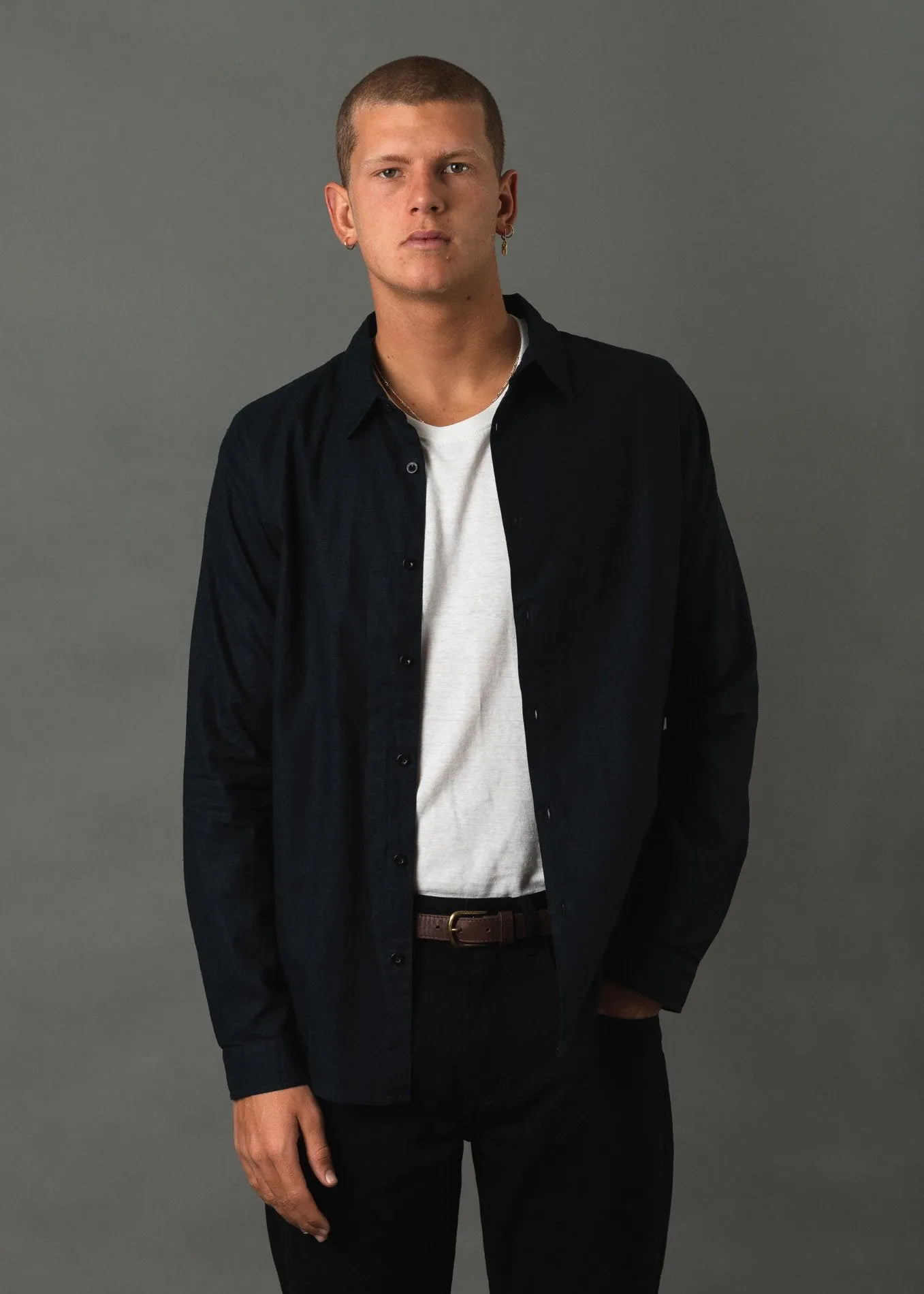 Afends Mens Yin Yang - Hemp Long Sleeve Shirt