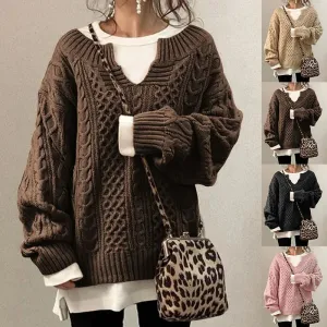 Ariadne - Classic Half Open Collar Sweater for Women