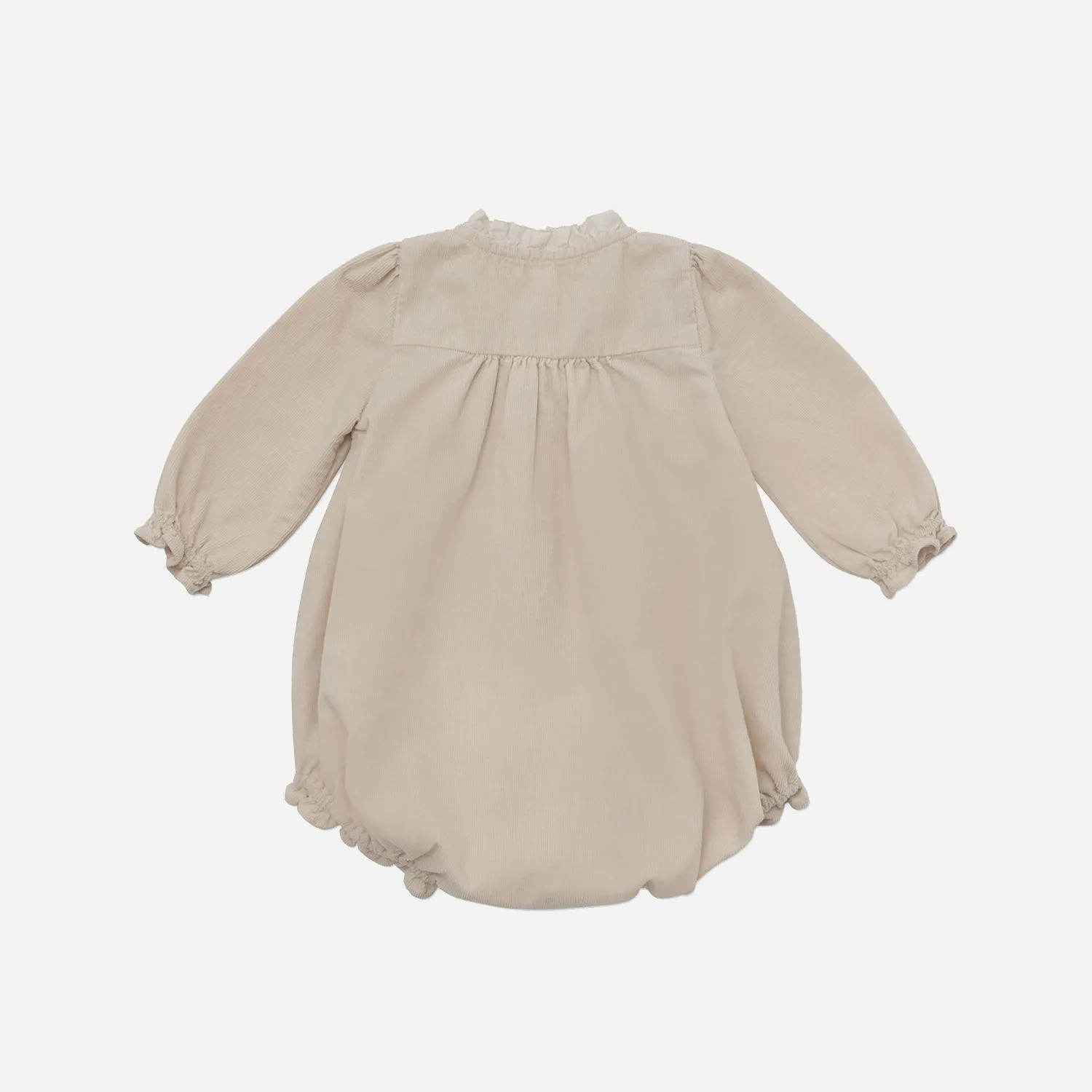 Baby Cotton Corduroy Ameli Romper - Beige