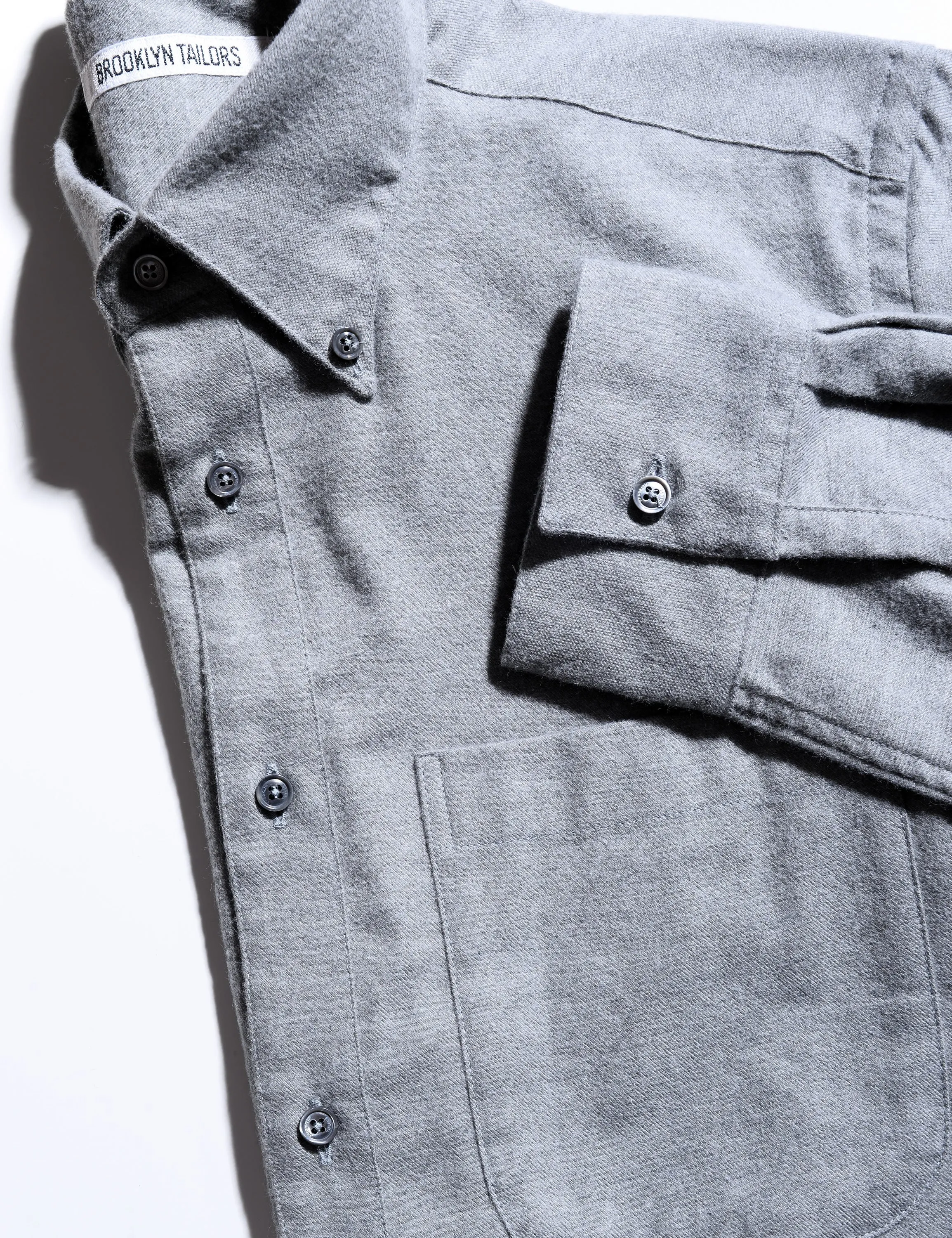 BKT14 Relaxed Shirt in Cotton Cashmere Flannel - Dove Gray