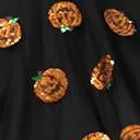 Black Mesh & Orange Sequin Pumpkins Vanity Swing Dress