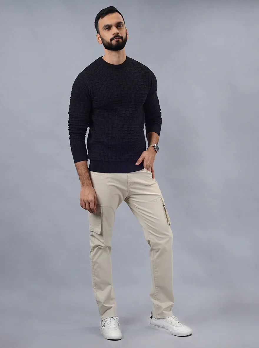 Black Solid Slim Fit Winter T-Shirt | JadeBlue
