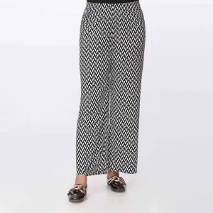 Blkwht Printed Jersey Straight Trouser PW3559