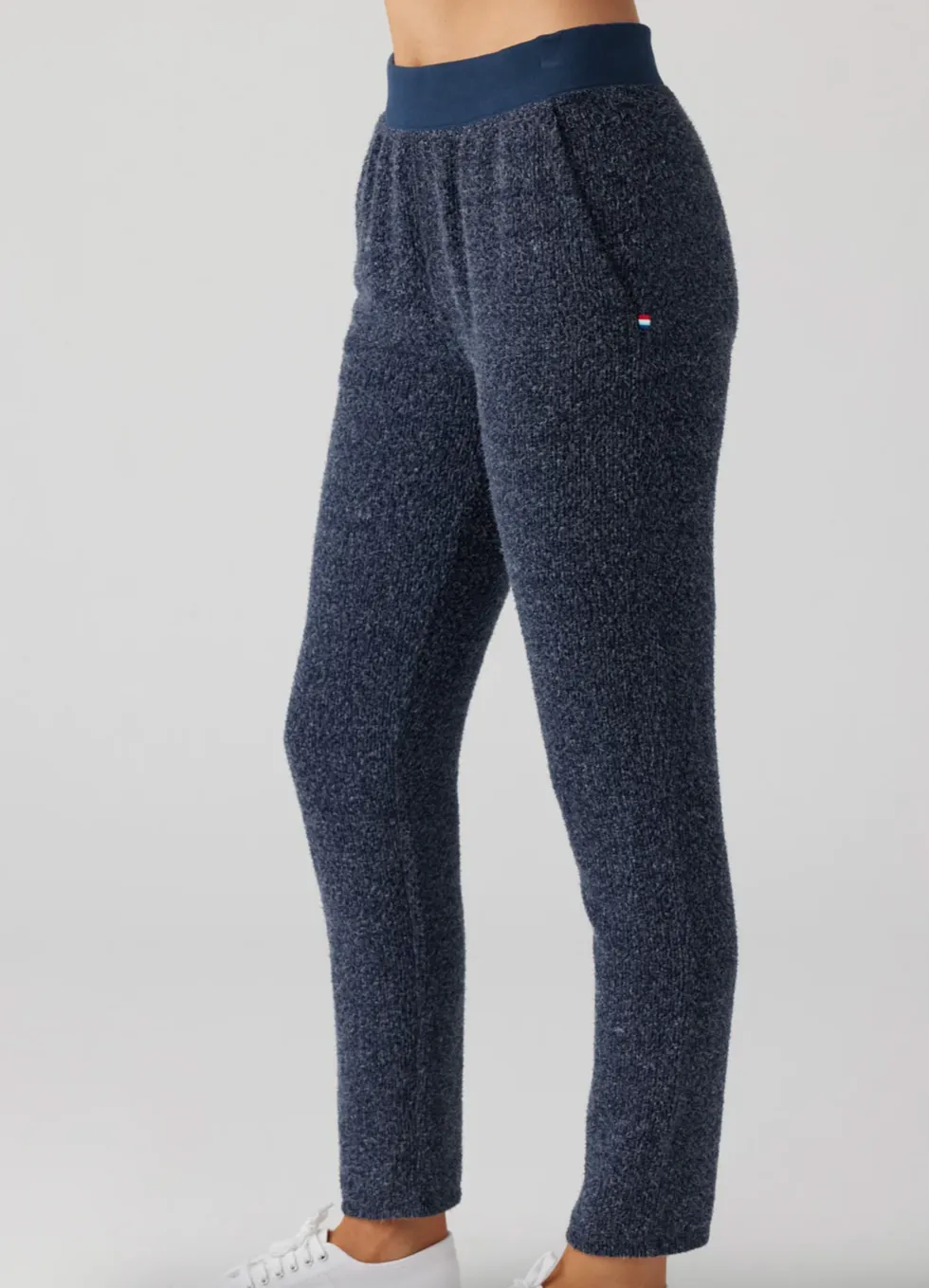 Brushed Boucle Pull on Jogger | Indigo