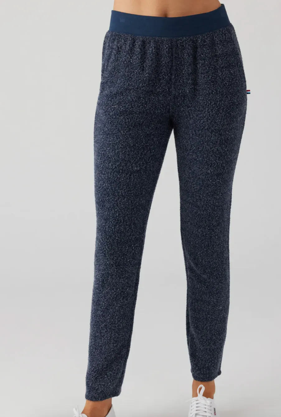 Brushed Boucle Pull on Jogger | Indigo