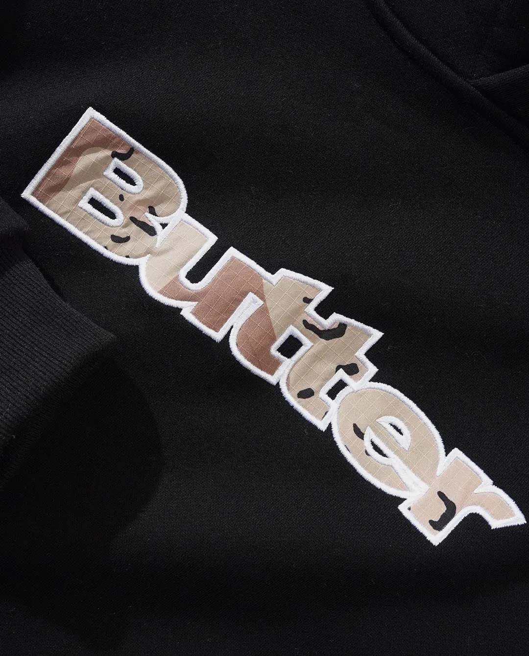 Butter Goods - Logo Camo Applique Pullover Hood - Black