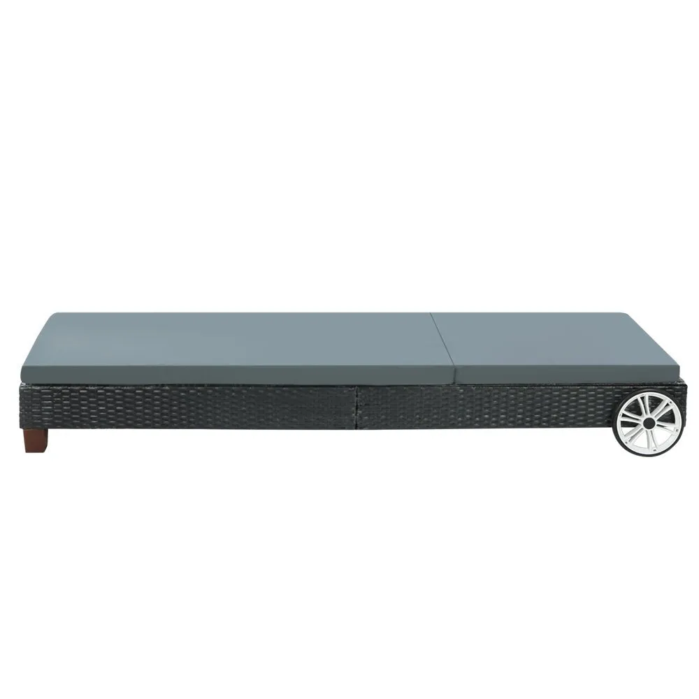 Cassidy Wicker Sun Lounge with Cushion Black