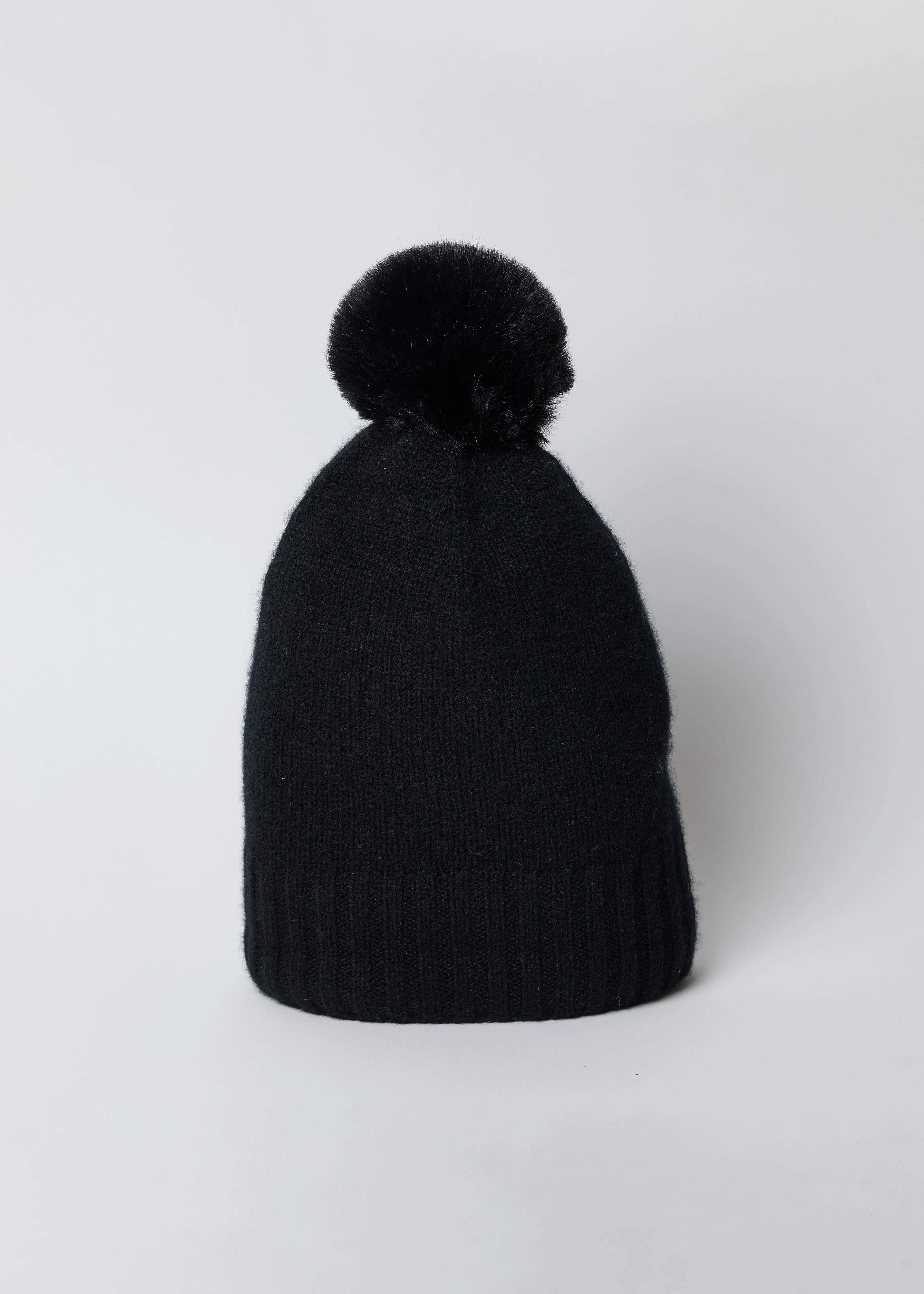 Classic Cashmere Slouchy Beanie with Pom