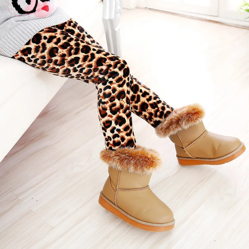 Cozy Comfort: Girls' Acetate Warm Leggings