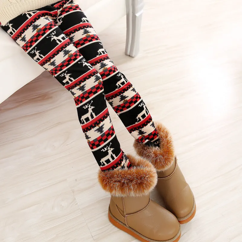 Cozy Comfort: Girls' Acetate Warm Leggings