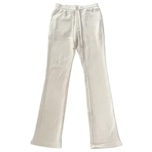 Cream Thermal Flare Pants