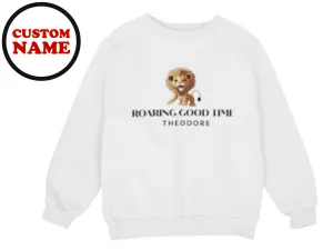 Customize Boy Name Winter Sweatshirt with Roaring Good Time Text, for Christmas Gift