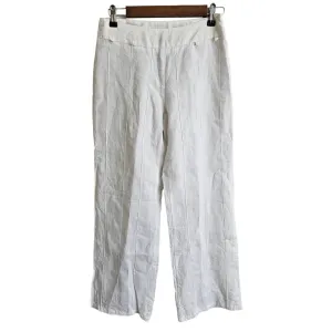 Essence Womens Sz S 100% Line Wide Leg Pants White Beach
