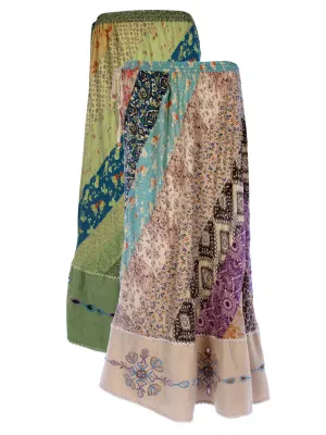 Floral Panel Cut Out Skirt