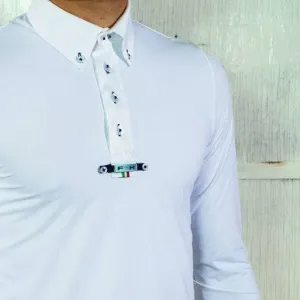 ForHorses Giove Men's Long Sleeve Show Shirt White