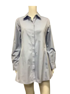 Foxcroft Women's Tunic Shirt Blue Long Sleeves With Pockets Size: 4