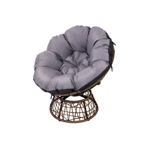 Gardeon Outdoor Chairs Outdoor Furniture Papasan Chair Wicker Patio Garden Brown