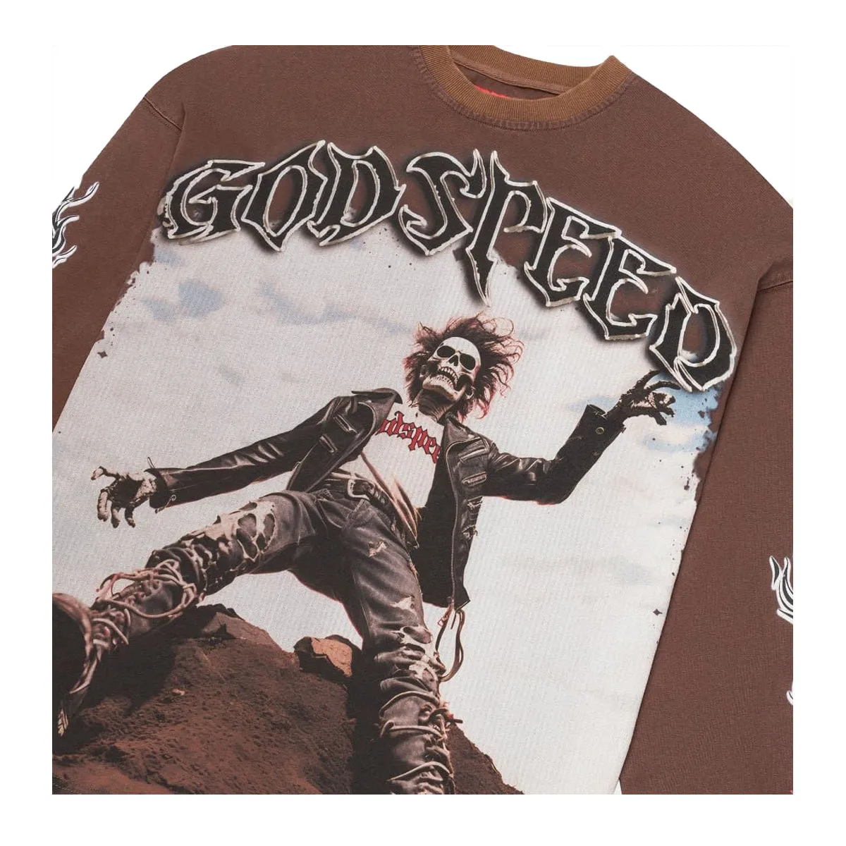 Godspeed Mens Rocker Long Sleeve Shirt Brown Wash