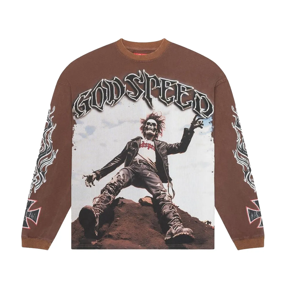 Godspeed Mens Rocker Long Sleeve Shirt Brown Wash