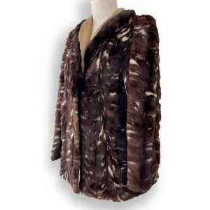 Gorgeous Unusual Brown and White Fur Coat
