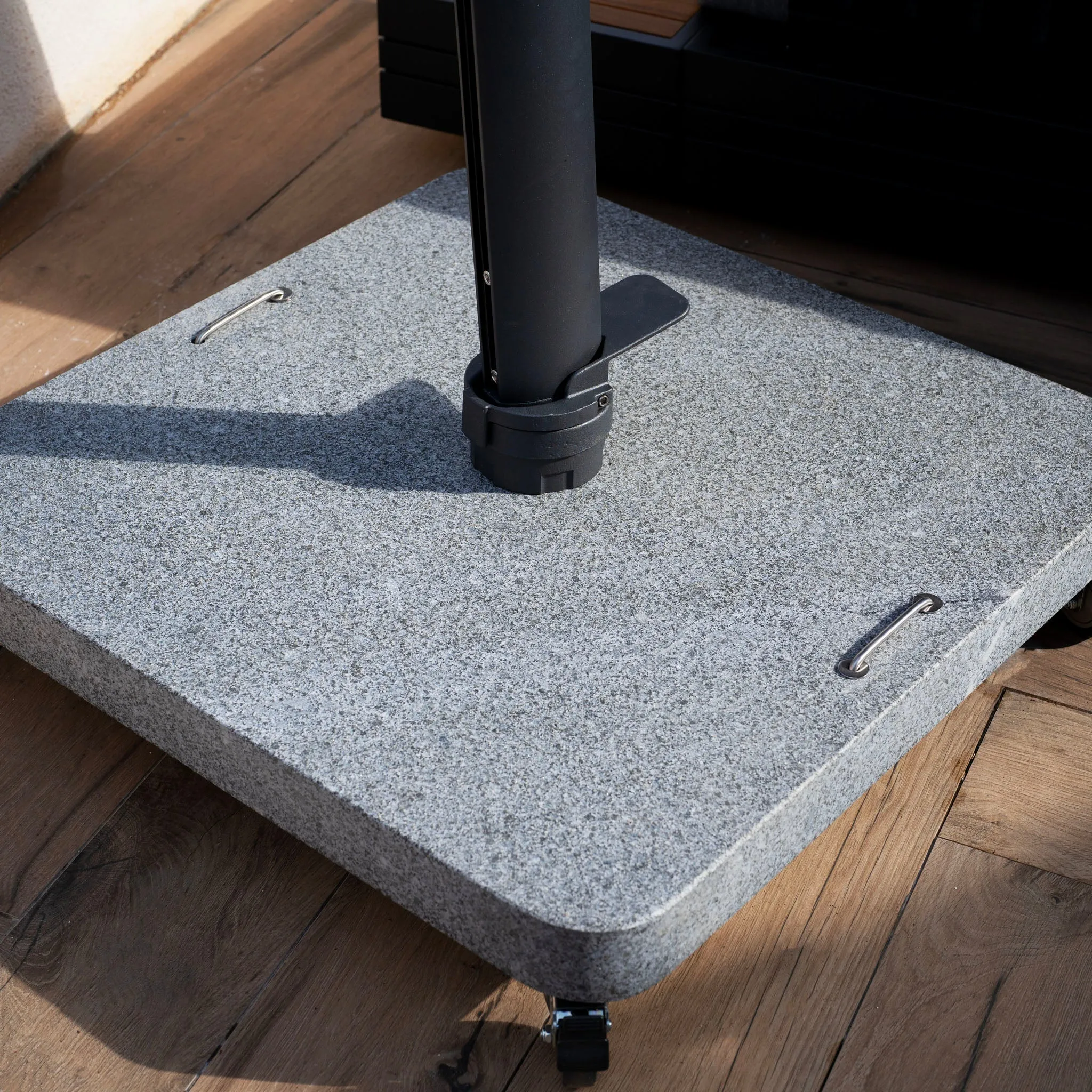 Hacienda 3m x 4m Cantilever Parasol With Granite Base & Cover in Charcoal