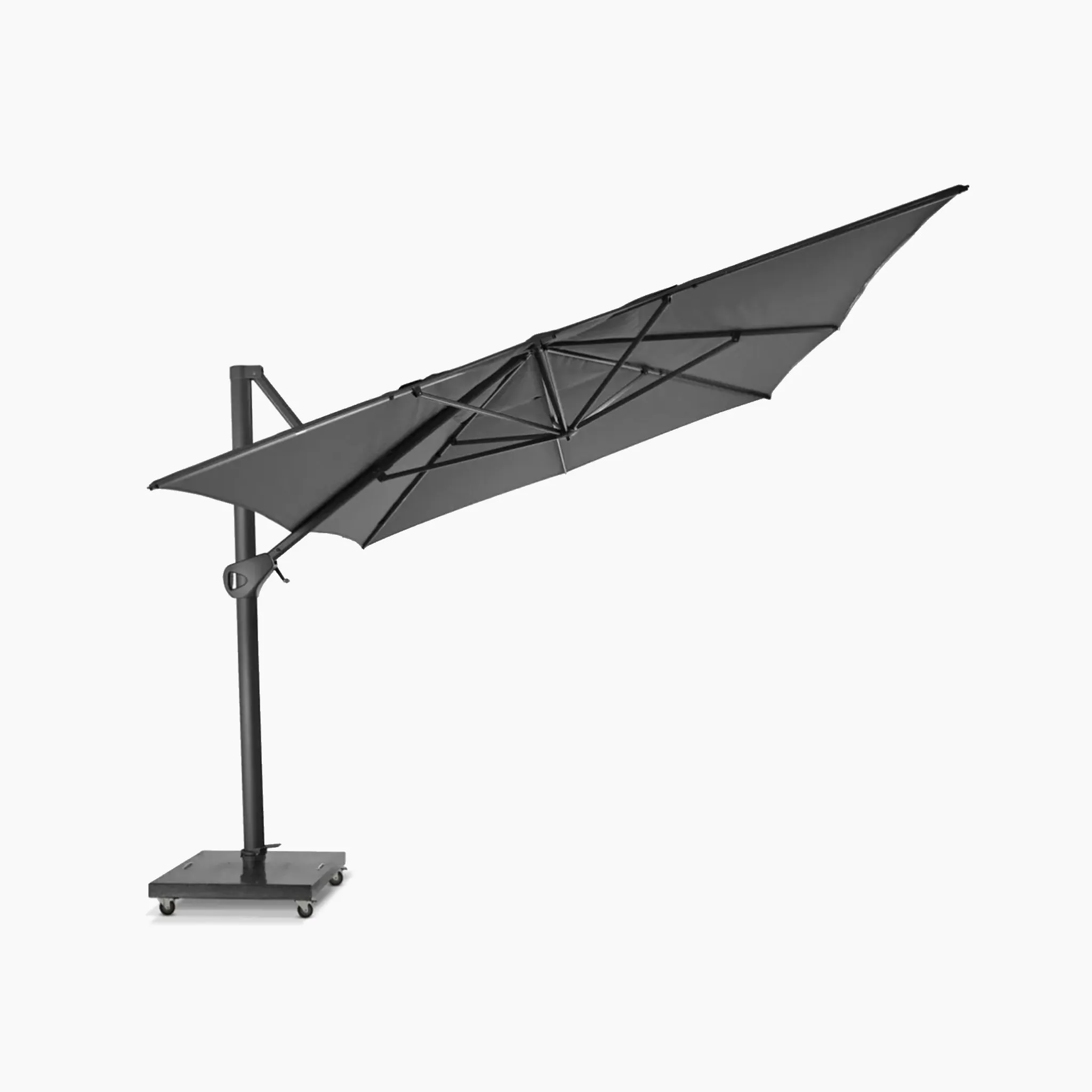 Hacienda 3m x 4m Cantilever Parasol With Granite Base & Cover in Charcoal