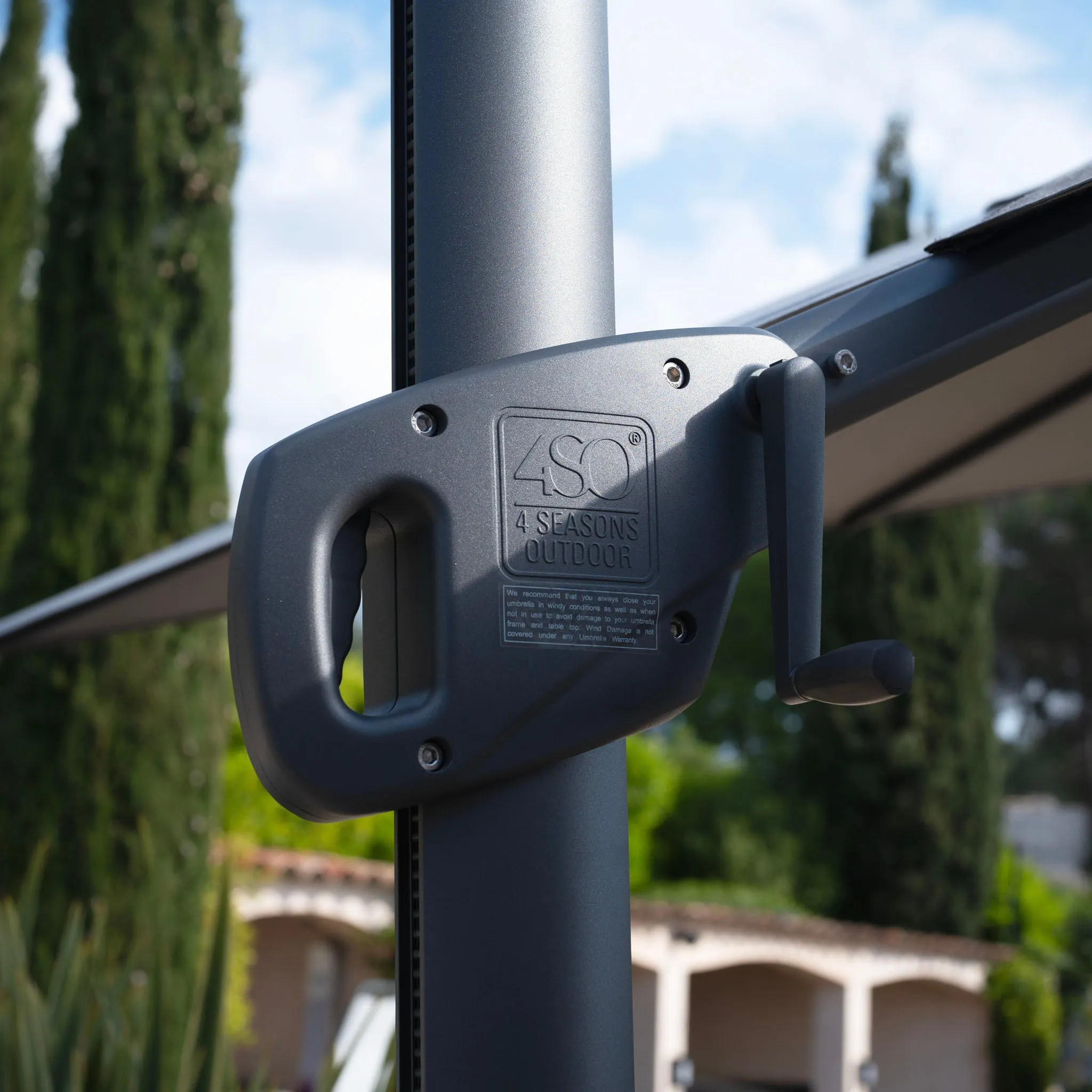 Hacienda 3m x 4m Cantilever Parasol With Granite Base & Cover in Charcoal