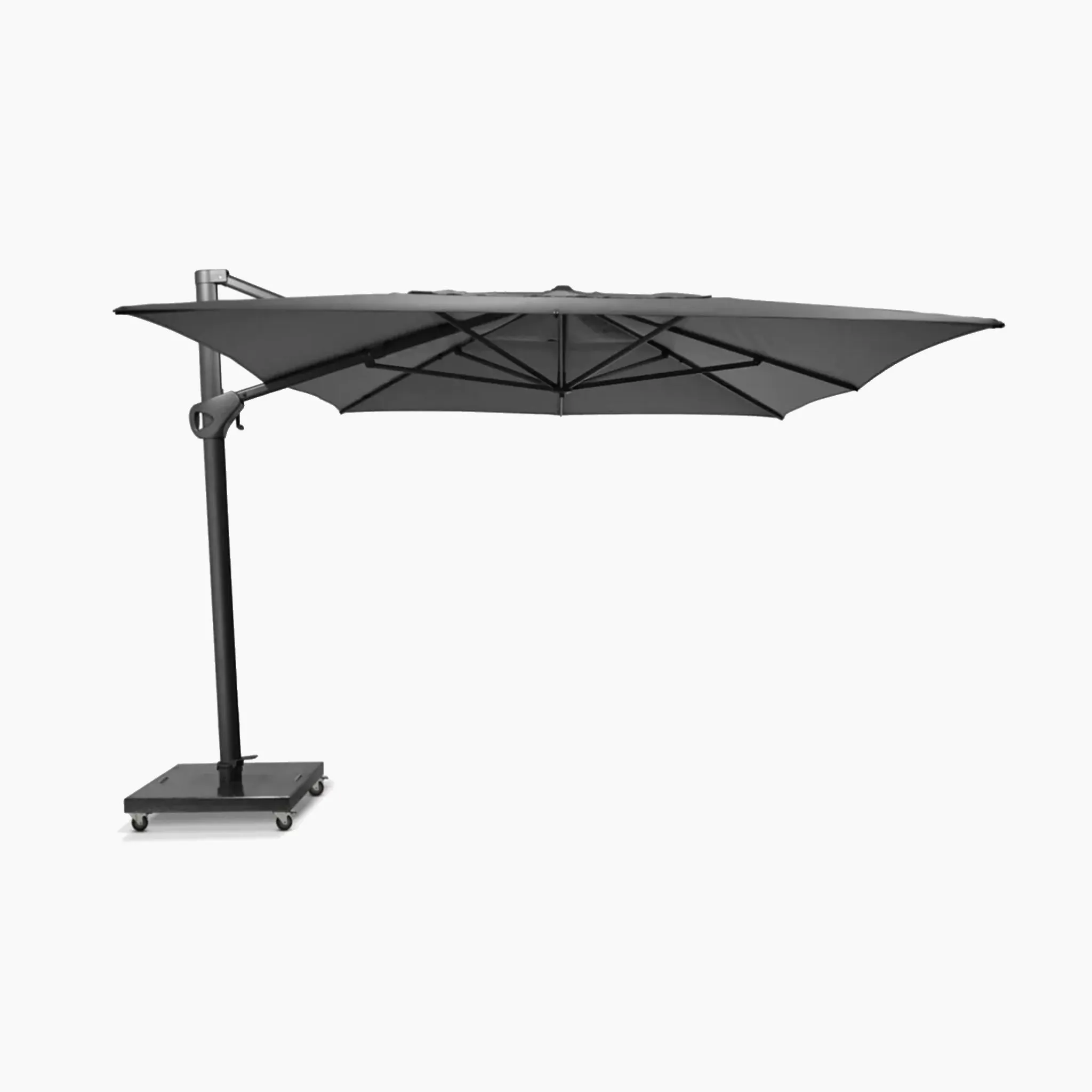 Hacienda 3m x 4m Cantilever Parasol With Granite Base & Cover in Charcoal