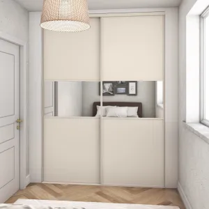 Heritage Cashmere Frame 2 Door Wood & Mirror Sliding Wardrobe Kit