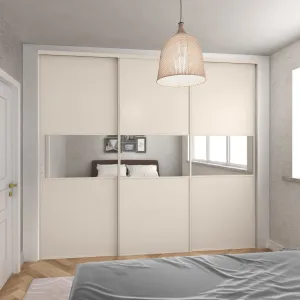 Heritage Cashmere Frame 3 Wood & Mirror Door Sliding Wardrobe Kit