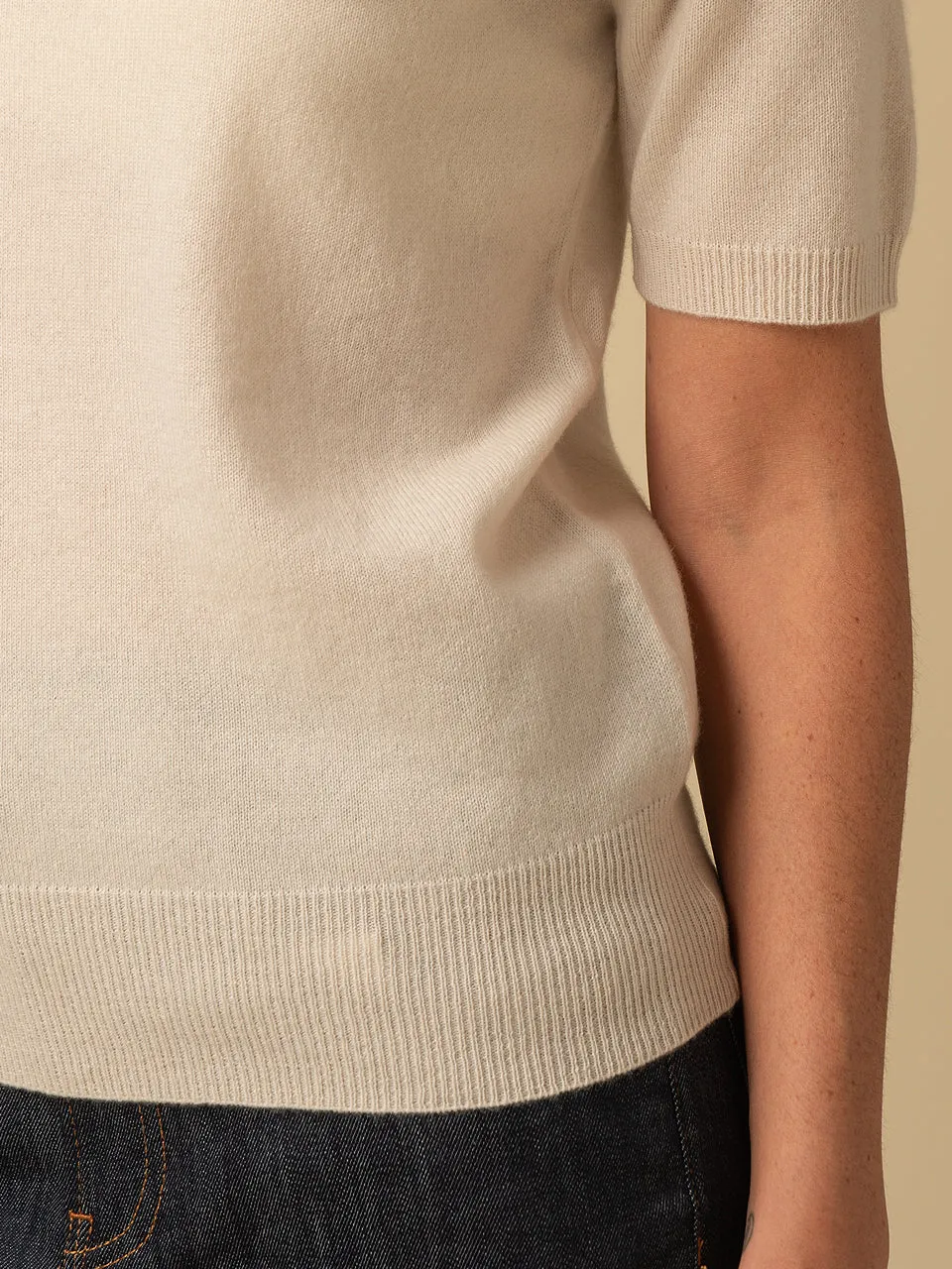 High Neck Shortsleeve_Vintage White