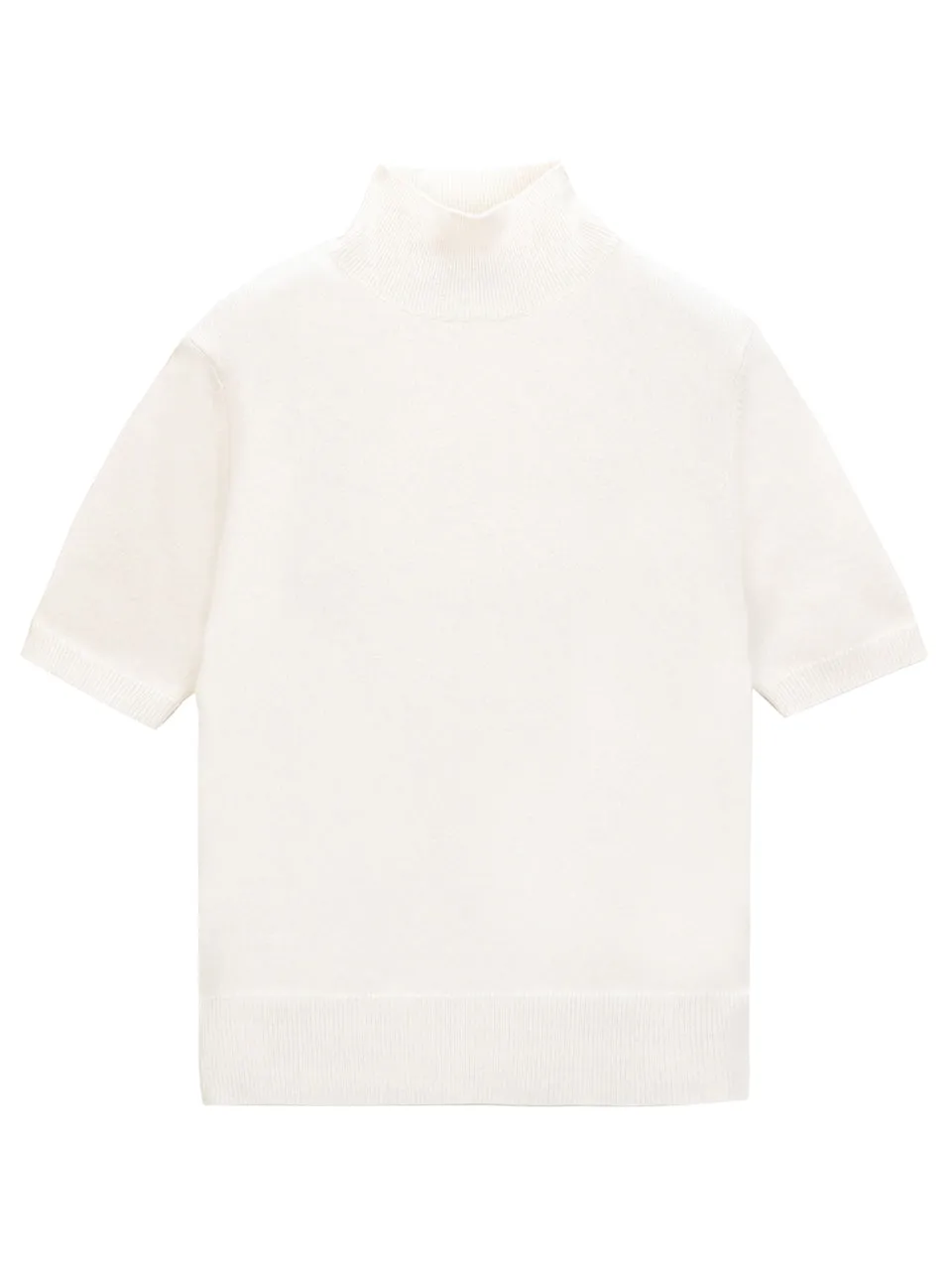 High Neck Shortsleeve_Vintage White