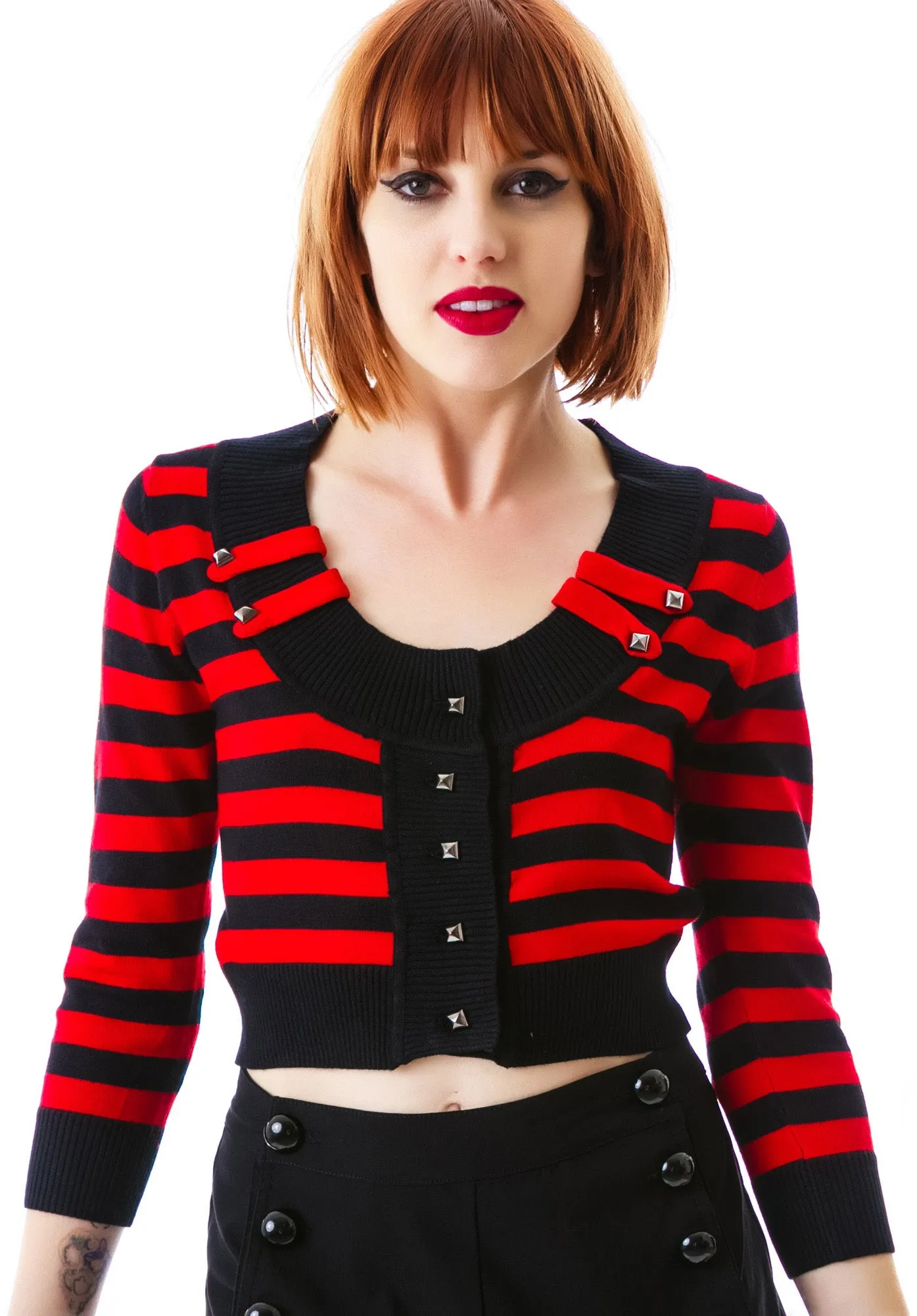 In The Moment Crop Striped Cardigan