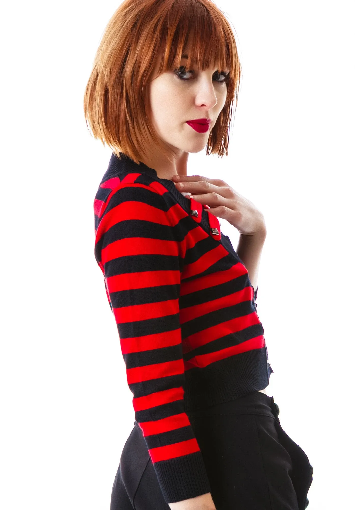 In The Moment Crop Striped Cardigan