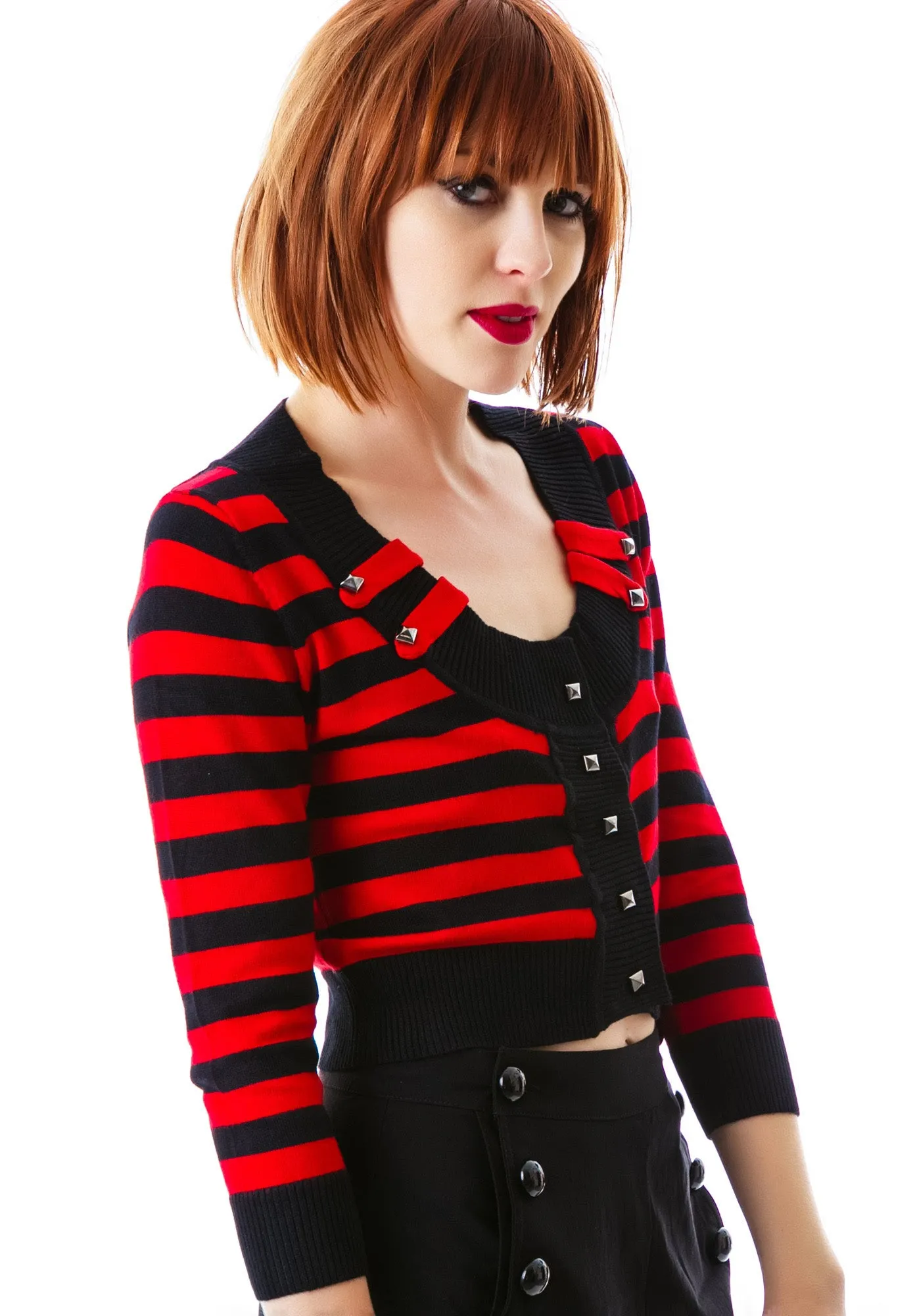 In The Moment Crop Striped Cardigan