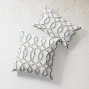Indoor / Outdoor Pillow - Gatework (Teal)