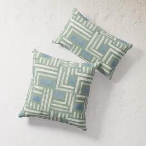 Indoor / Outdoor Pillow - Green Bold Strokes