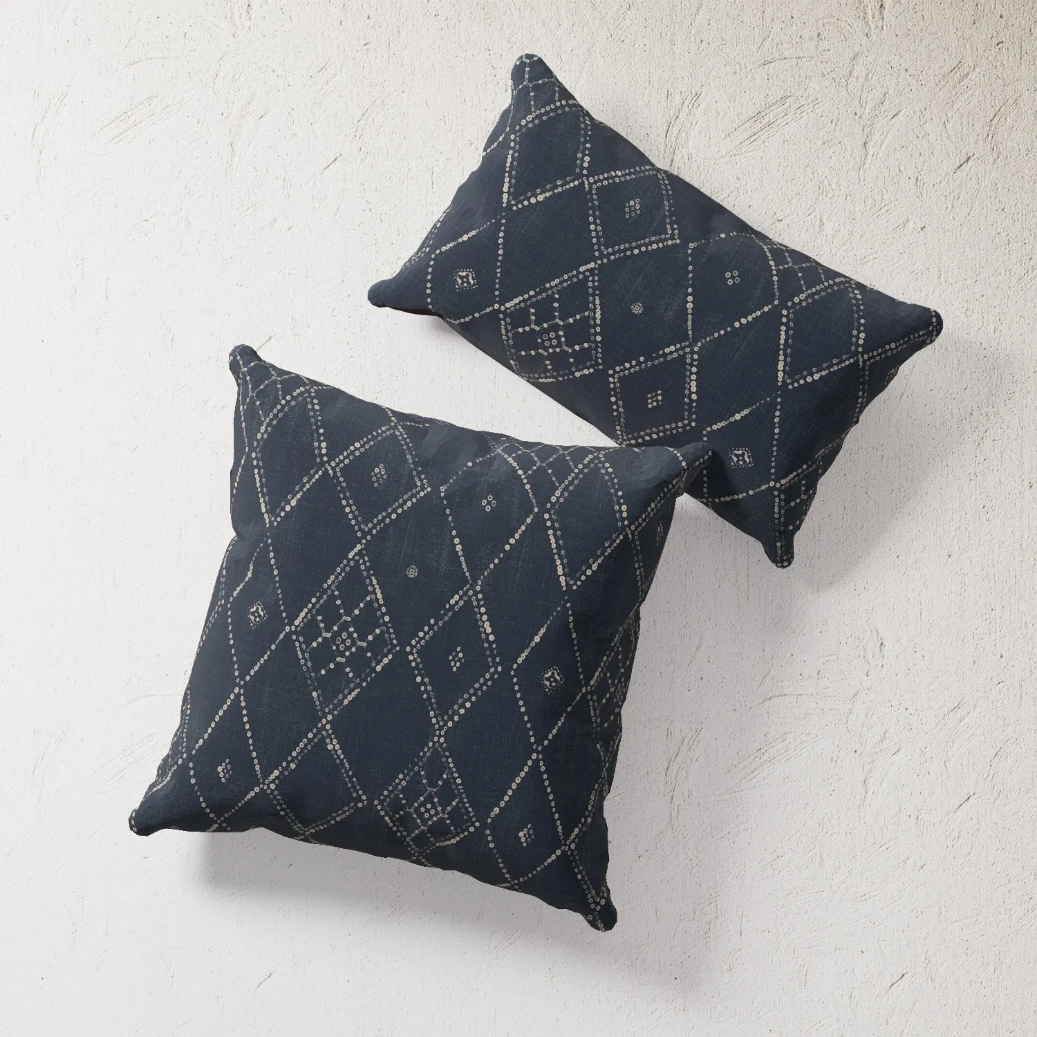 Indoor / Outdoor Pillow - Indigo Moroccan Souk