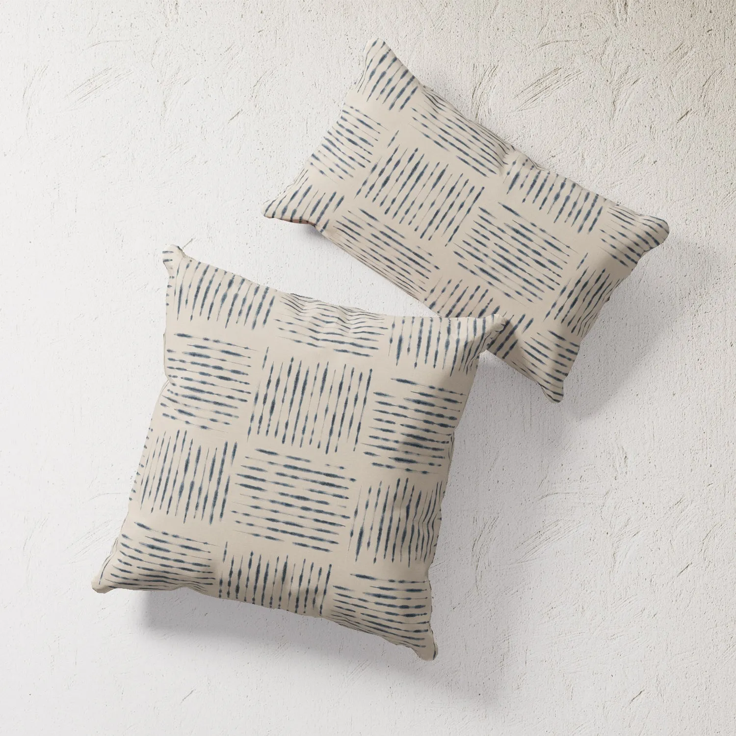 Indoor / Outdoor Pillow - Indigo Patchwork