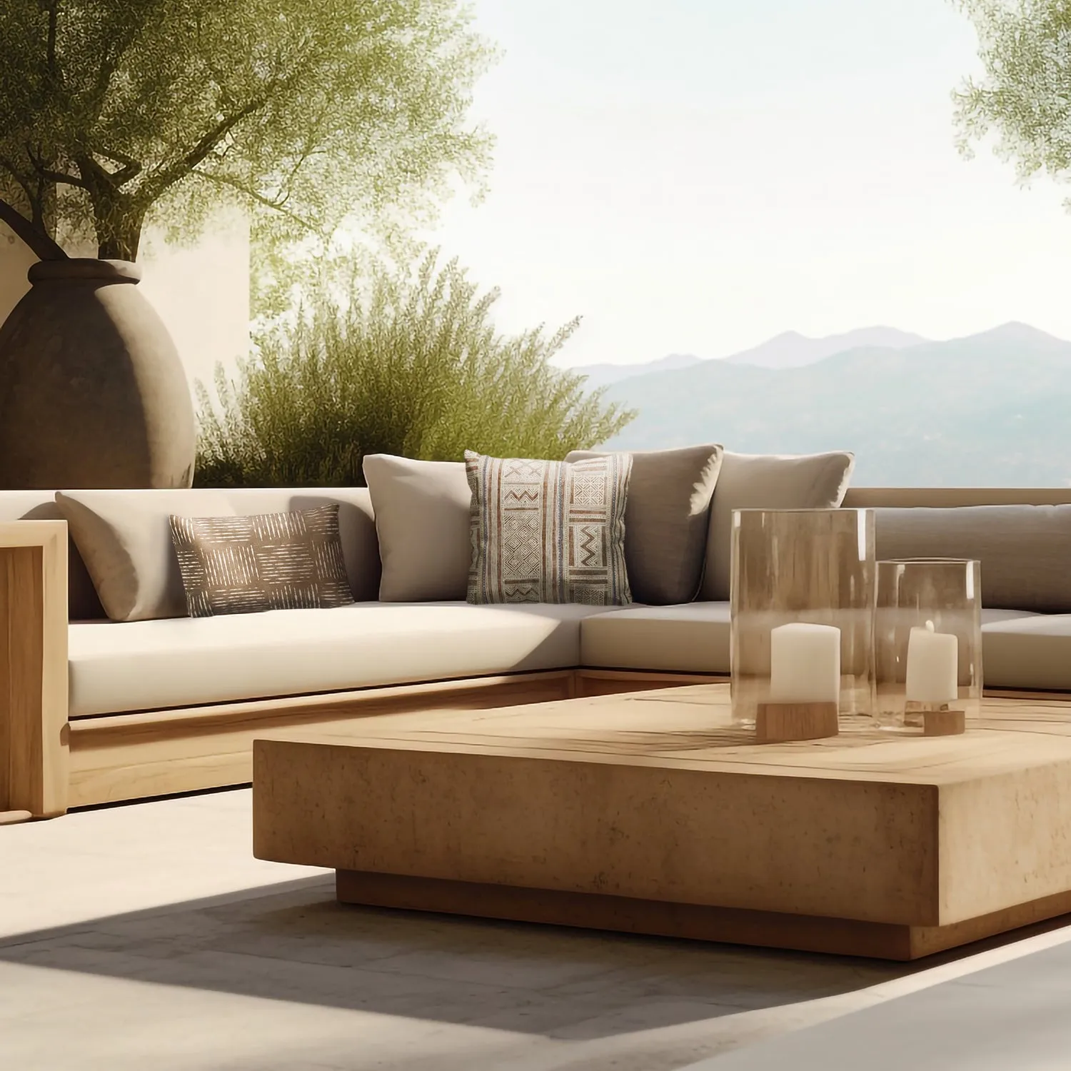 Indoor / Outdoor Pillow - Raw Umber Inlet