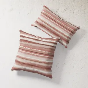Indoor / Outdoor Pillow - Terracotta Watercolor Stripe