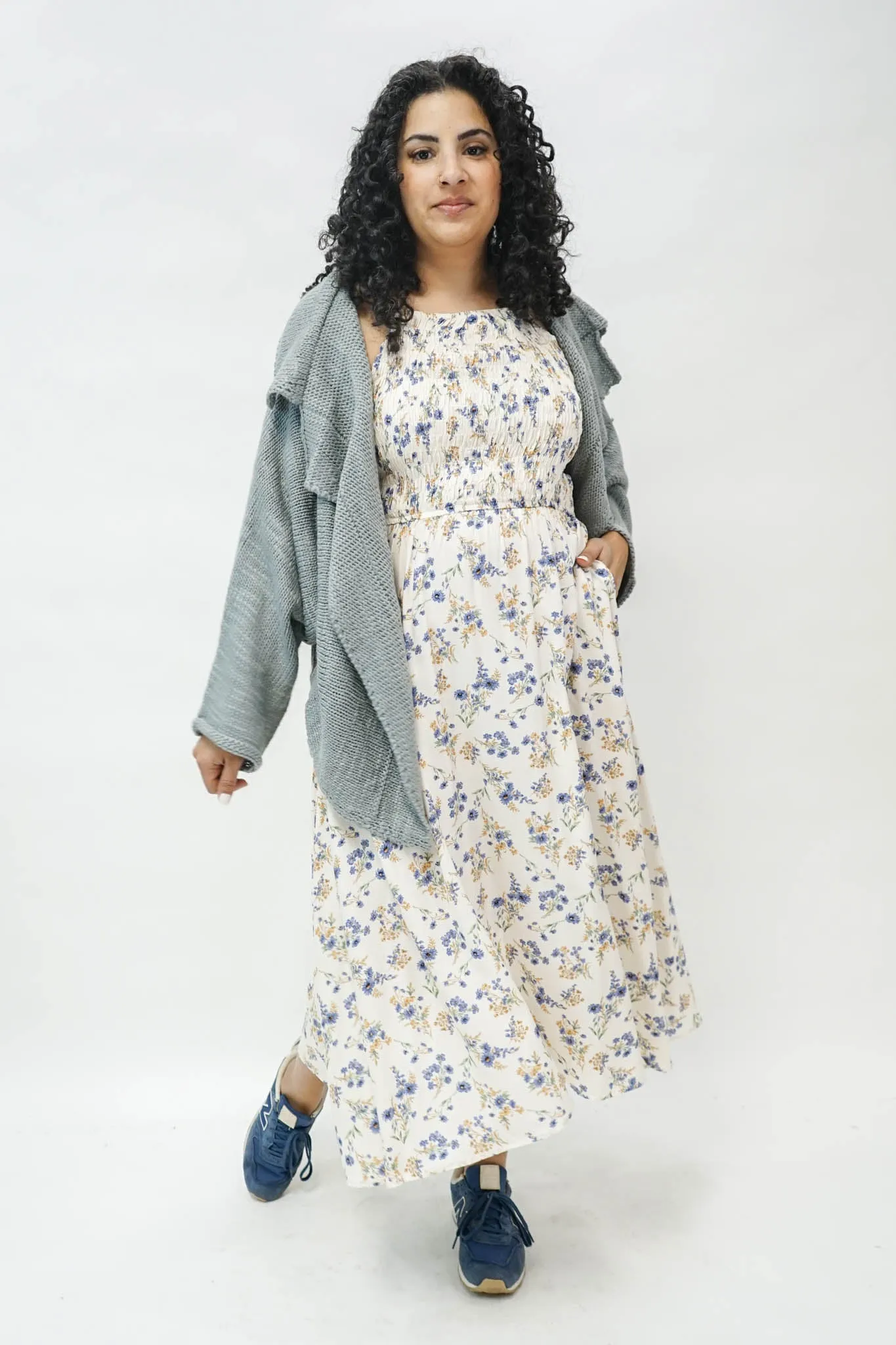 Ira Shawl Cardigan in Gray