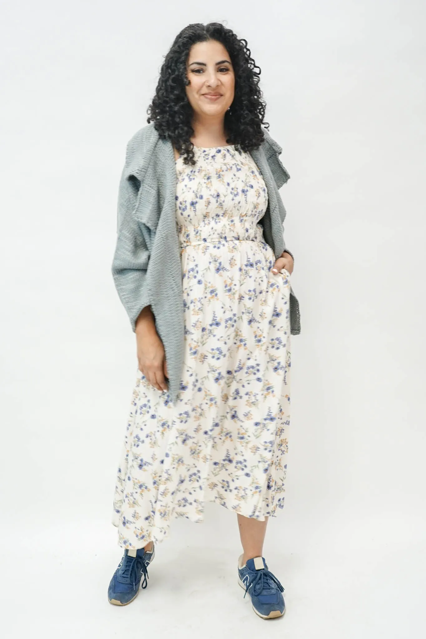 Ira Shawl Cardigan in Gray