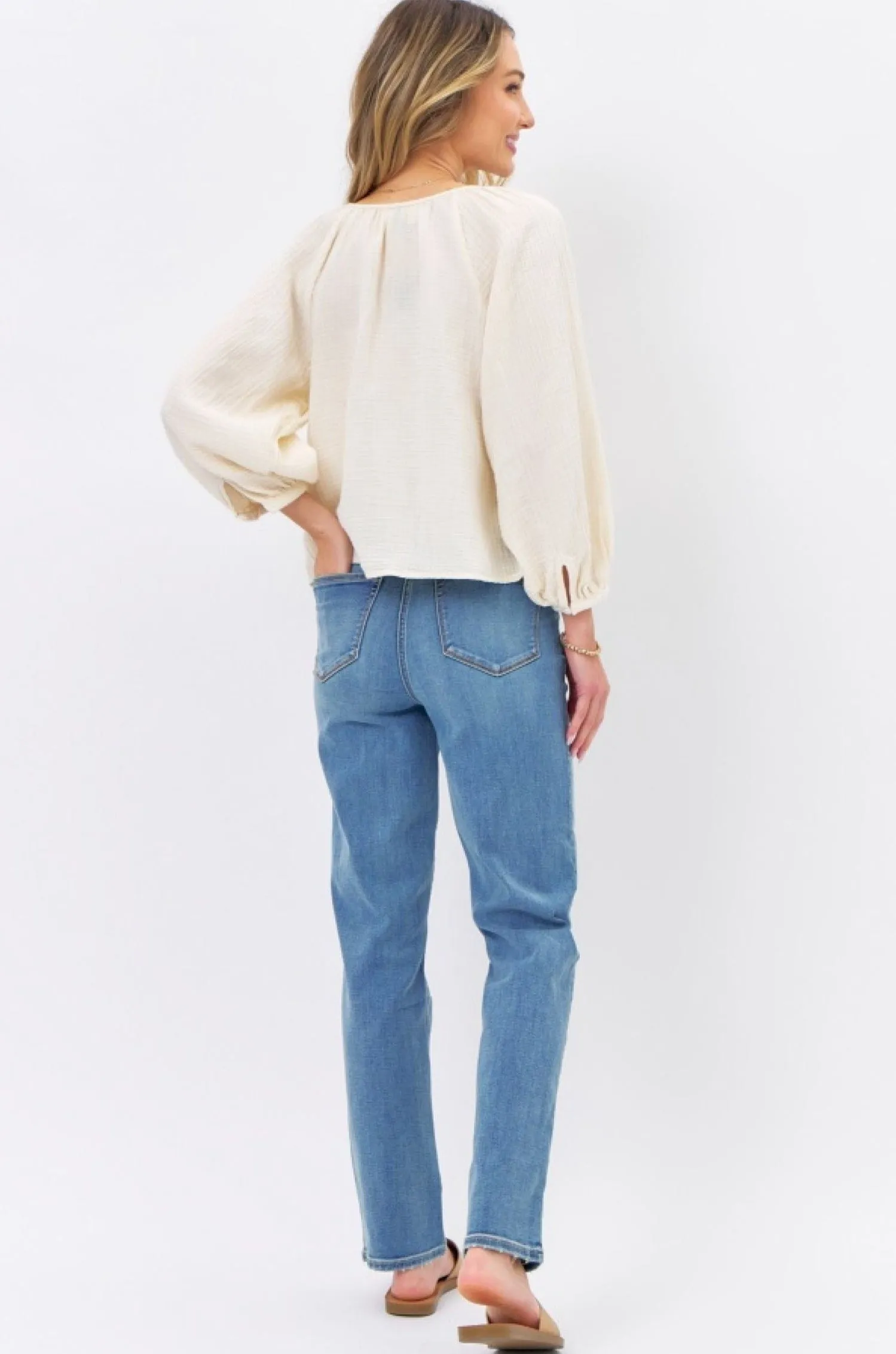 Judy Blue High Waisted Straight Fit Classic Denim Jeans