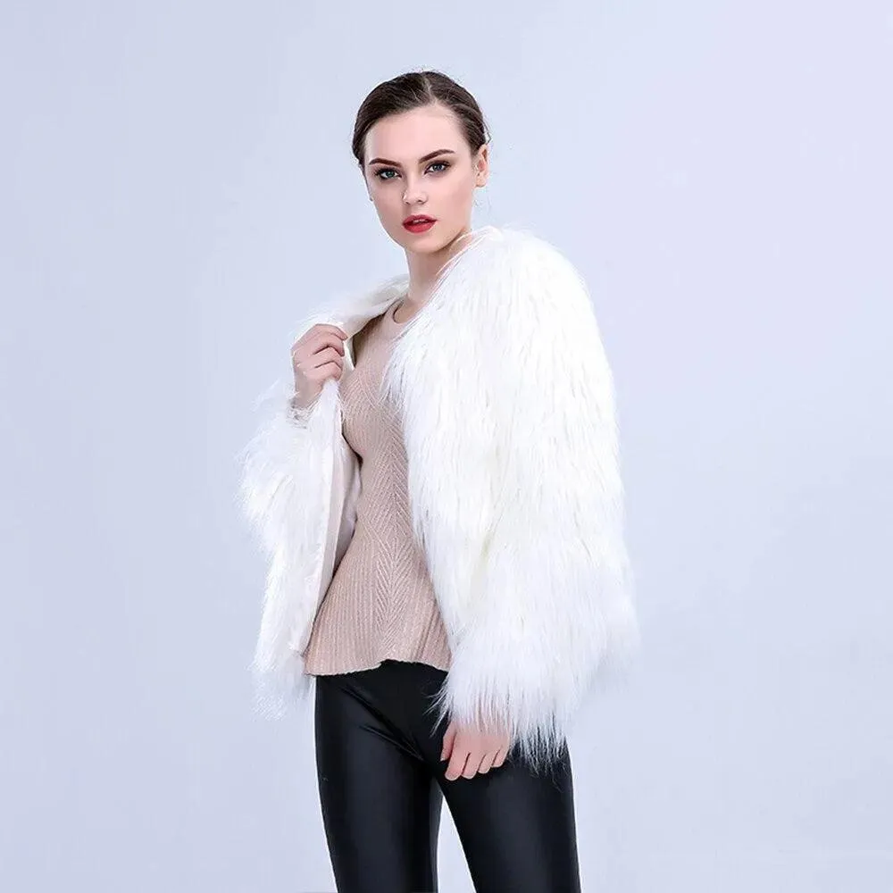 LED Faux Fur Valentine Coat