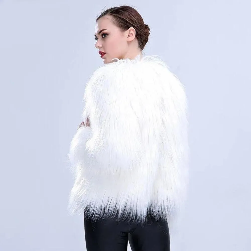 LED Faux Fur Valentine Coat