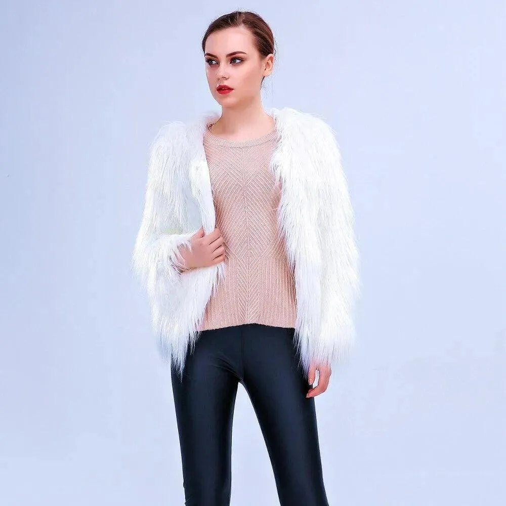 LED Faux Fur Valentine Coat