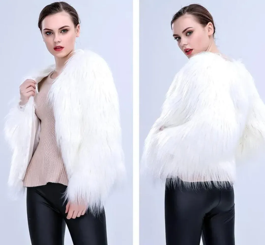 LED Faux Fur Valentine Coat